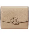 Ralph Lauren Pebbled Leather Small Cameryn Flap Wallet In Sand Dune
