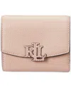 Ralph Lauren Pebbled Leather Small Cameryn Flap Wallet In Sunrise Blush