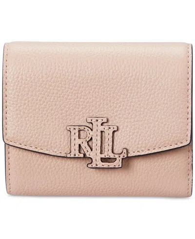 Ralph Lauren Pebbled Leather Small Cameryn Flap Wallet In Sunrise Blush