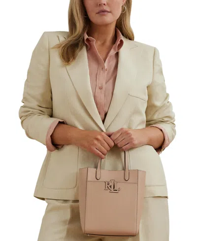 Ralph Lauren Pebbled Leather Small Cameryn Tote Bag In Sunrise Blush