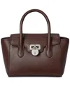 Ralph Lauren Pebbled Leather Small Tanner Satchel In Brown