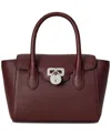 Ralph Lauren Pebbled Leather Small Tanner Satchel In Brown