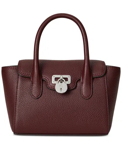 Ralph Lauren Pebbled Leather Small Tanner Satchel In Brown