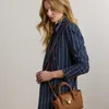 Ralph Lauren Pebbled Leather Small Tanner Satchel In Lauren Tan