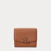 Ralph Lauren Pebbled Small Cameryn Flap Wallet In Lauren Tan