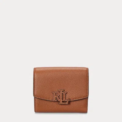 Ralph Lauren Pebbled Small Cameryn Flap Wallet In Lauren Tan