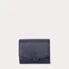 Ralph Lauren Pebbled Small Cameryn Flap Wallet In Refined Navy