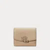 Ralph Lauren Pebbled Small Cameryn Flap Wallet In Sand Dune