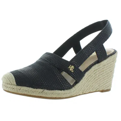 Ralph Lauren Penelopie Womens Strappy Cap Toe Heel Sandals In Black
