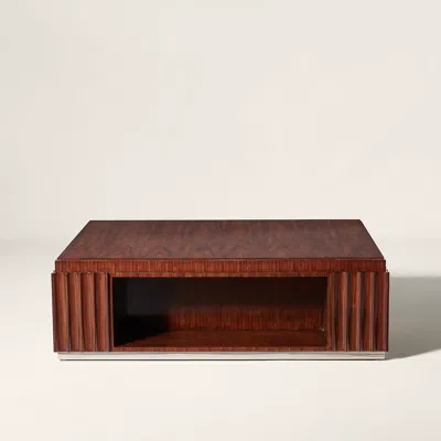 Ralph Lauren Penthouse Suite Fluted Cocktail Table In Brown