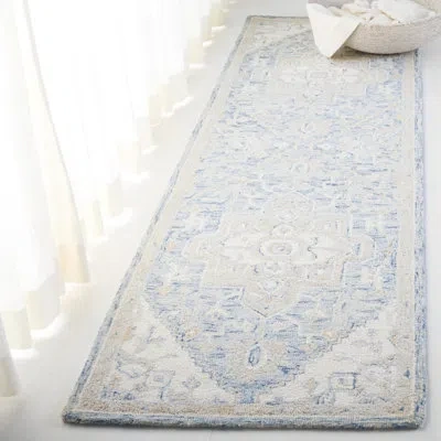 Ralph Lauren Percy Lauren  Hand Tufted Wool/cotton Oriental Rug In Blue/ivory In Blue,ivory