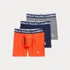 Polo Ralph Lauren Perfect Pouch Boxer Brief 3-pack In Orange Navy Grey