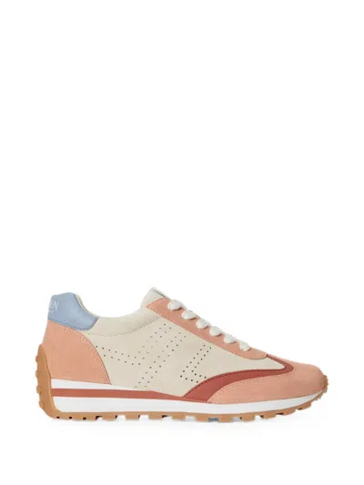 Ralph Lauren Perforated Leather Sneakers In Multi