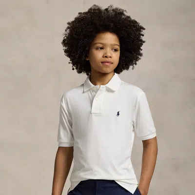 Ralph Lauren Kids' Performance Jersey Polo Shirt In White