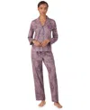 Ralph Lauren Petite 2 Piece Long Sleeve Top And Pants Pajama Set In Purple