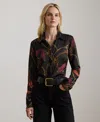 Ralph Lauren Petite Belting Print Shirt In Multi