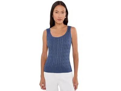 Ralph Lauren Petite Cable Cotton-blend Sleeveless Sweater Women's Sweater Inky Blue: Pxs