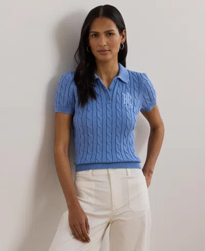 Ralph Lauren Petite Cable-knit Cotton Polo Sweater