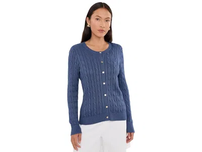 Ralph Lauren Petite Cable-knit Cotton-blend Cardigan Women's Sweater Inky Blue: Pl