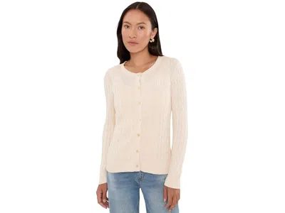 Ralph Lauren Petite Cable-knit Cotton-blend Cardigan Women's Sweater Mascarpone Cream: Pxs In Neutral