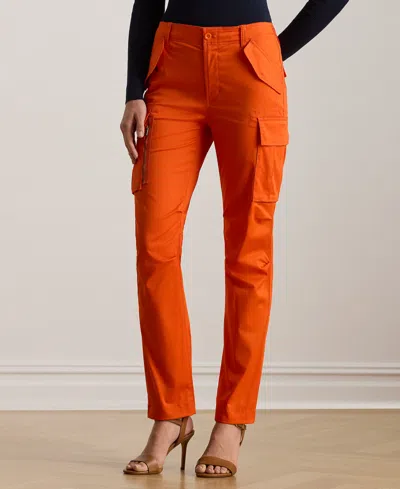 Ralph Lauren Petite Cargo Pants In Orange