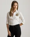 Ralph Lauren Petite Classic Fit Point Collar Shirt In White