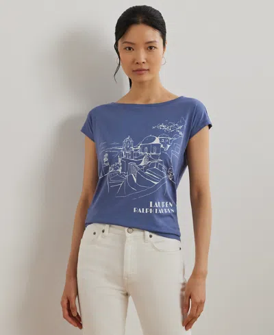 Ralph Lauren Petite Cotton-blend Jersey Graphic Tee