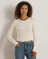 Ralph Lauren Womens Crewneck Sweater P Xs Xxl In Brown
