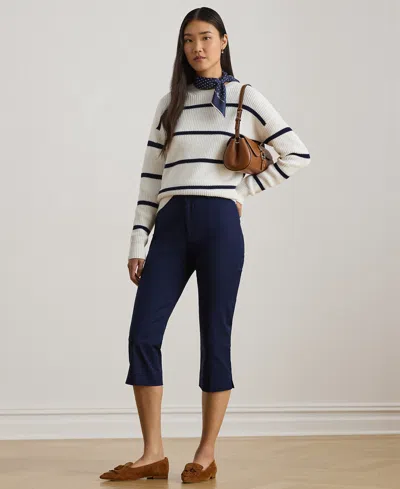 Ralph Lauren Petite Cropped Capri Pants In Blue