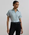 Ralph Lauren Relaxed Fit Linen Short-sleeve Shirt In Aqua Pearl