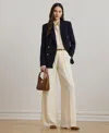Ralph Lauren Petite Double-faced Georgette Wide-leg Pants In Neutral