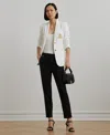 Ralph Lauren Petite Double-faced Stretch Cotton Pants In Black