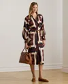 Ralph Lauren Petite Equestrian-print Twill Midi Shirtdress In Multi