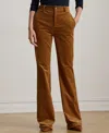 Ralph Lauren Petite High-rise Corduroy Flare Pants In Brown