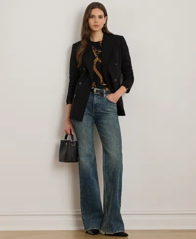 Ralph Lauren Petite High-rise Flare Jeans In Blue