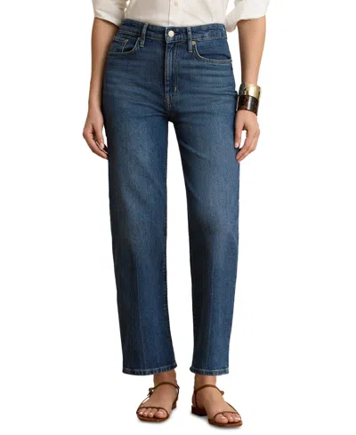 Ralph Lauren Petite High-rise Straight Jeans In Blue