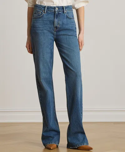 Ralph Lauren Petite High-rise Straight-leg Jeans In Black