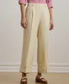 Ralph Lauren Plus Size Linen-blend Twill Wide-leg Pants In Ivory Beige