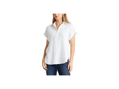 Ralph Lauren Petite Linen Short Sleeve Shirt In White