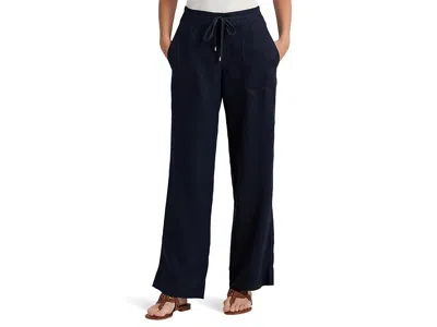 Ralph Lauren Petite Linen Wide-leg Pant In Black