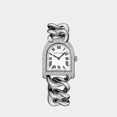 Polo Ralph Lauren Petite-link Steel With Diamonds In White Dial
