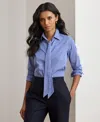 Ralph Lauren Petite Long Sleeve Button Up Shirt In Blue