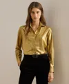 Ralph Lauren Petite Long Sleeve Shirt In Gold