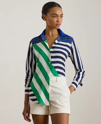 Ralph Lauren Petite Long-sleeve Striped Shirt In Multi