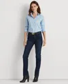 Ralph Lauren Petite Mid-rise Straight Jean, Petite & Petite Short Lengths In Deep Royal
