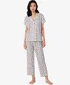 Ralph Lauren Petite Notch Collar Ankle Pants Pajama Set In White
