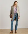 Ralph Lauren Petite Notched-collar Walker Coat In Gray