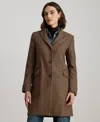 Ralph Lauren Petite Notched-collar Walker Coat In Brown