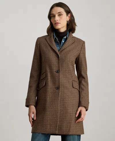Ralph Lauren Petite Notched-collar Walker Coat In Brown