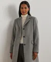 Ralph Lauren Petite Notched-collar Walker Coat In Gray